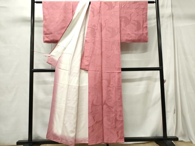 平和屋着物■上質な色無地 飛鶴地紋 長春色 正絹 逸品 CABC7692ou