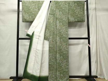 平和屋着物■上質な小紋 草花文 正絹 逸品 CABC7696ou