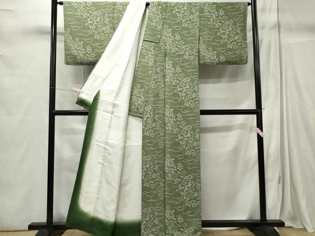 平和屋着物■上質な小紋 草花文 正絹 逸品 CABC7696ou