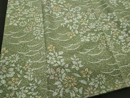 平和屋着物■上質な小紋 草花文 正絹 逸品 CABC7696ou