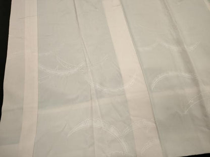 平和屋着物■長襦袢 袷 雪芝地紋 半衿刺繍 正絹 逸品 CABC7698ou