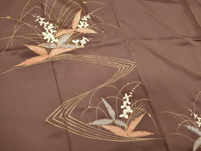平和屋着物■訪問着 駒刺繍 草花文 金彩 正絹 逸品 CABC7701ou