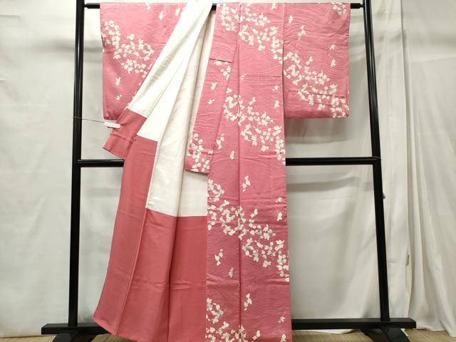 平和屋着物■上質な小紋 舞葉文 正絹 逸品 CABC7702ou