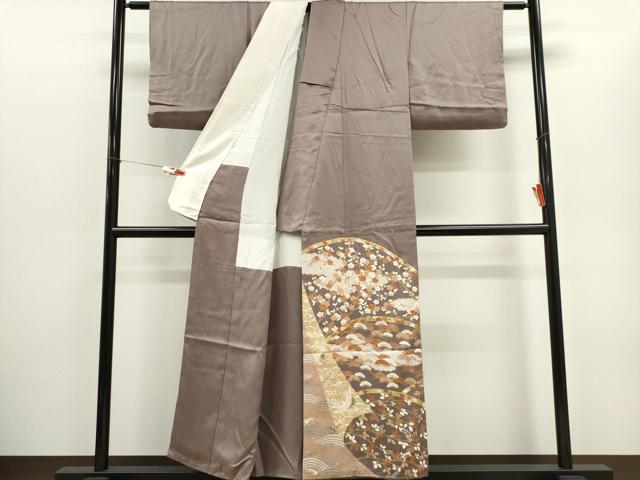 平和屋着物■豪華色留袖　駒刺繍　飛鶴吉祥枝花文　正絹　逸品　CABC7718ou