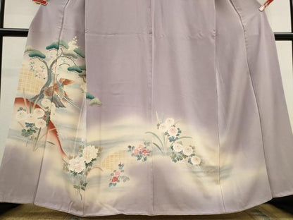 平和屋着物■訪問着　尾長鳥花末文　暈し染め　正絹　逸品　CABC7722ou