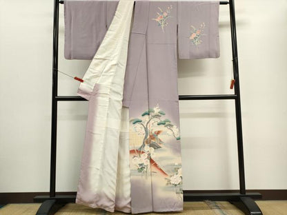 平和屋着物■訪問着　尾長鳥花末文　暈し染め　正絹　逸品　CABC7722ou