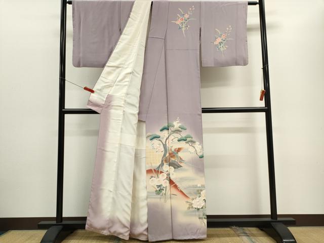 平和屋着物■訪問着　尾長鳥花末文　暈し染め　正絹　逸品　CABC7722ou