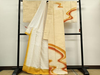 平和屋着物■訪問着　絞り　道長文　暈し染め　正絹　逸品　CABC7723ou