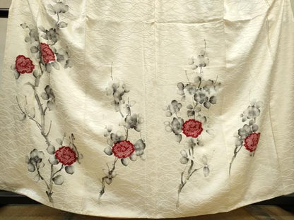 平和屋着物■訪問着　手描き　絞り　枝椿　暈し染め　正絹　逸品　CABC7728ou