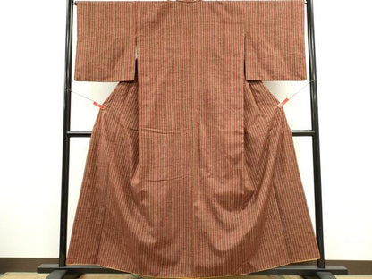 平和屋着物■上質な紬 縞 正絹 逸品 CABC7739ou