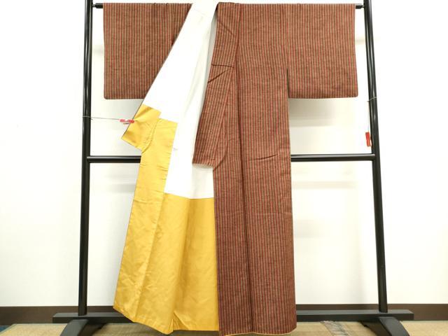 平和屋着物■上質な紬 縞 正絹 逸品 CABC7739ou