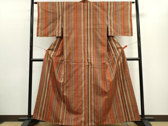 平和屋着物■上質な紬 縞 正絹 逸品 CABC7741ou