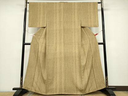 平和屋着物■上質な小紋　縞　正絹　逸品　CABC7764ou