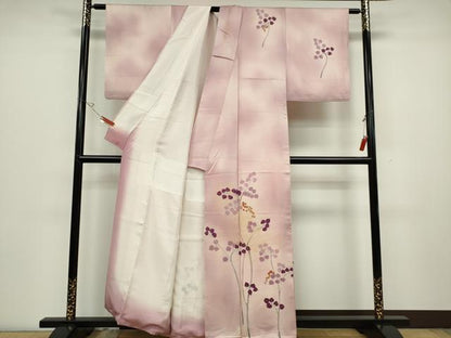 平和屋着物■訪問着　枝葉文　暈し染め　金彩　正絹　逸品　CABC7766ou