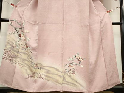 平和屋着物■訪問着　流水葡萄蔦の葉文　暈し染め　金彩　正絹　逸品　CABC7776ou
