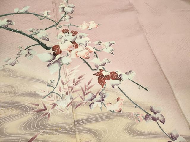 平和屋着物■訪問着　流水葡萄蔦の葉文　暈し染め　金彩　正絹　逸品　CABC7776ou