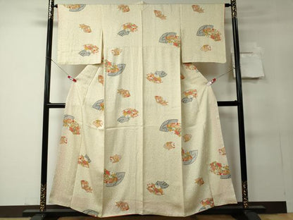 平和屋着物■上質な小紋 地紙草花文 金彩 やまと誂製 正絹 逸品 CABC7800ou