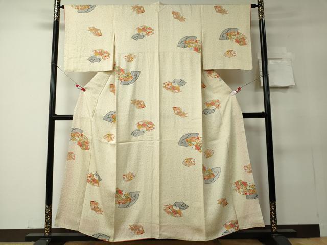 平和屋着物■上質な小紋 地紙草花文 金彩 やまと誂製 正絹 逸品 CABC7800ou