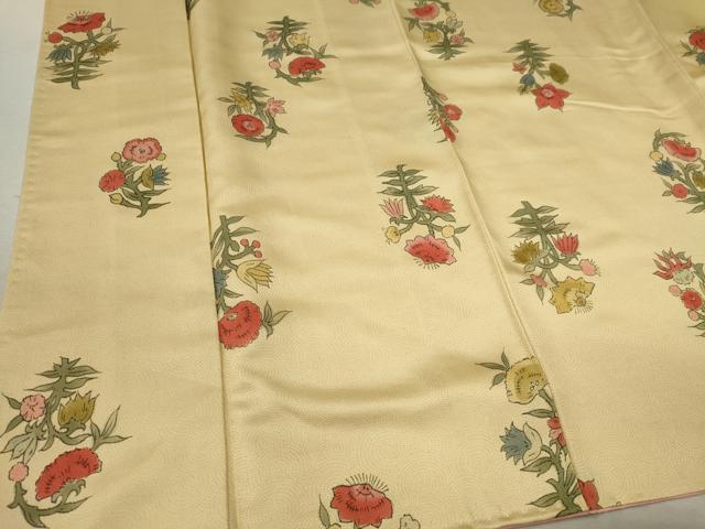 平和屋着物■上質な小紋　草花文　正絹　逸品　CABC7808ou