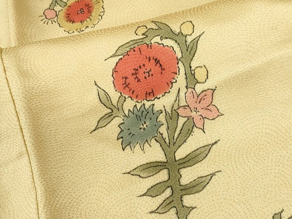 平和屋着物■上質な小紋　草花文　正絹　逸品　CABC7808ou