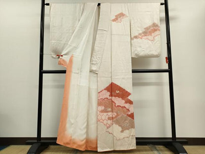 平和屋着物■訪問着　刺繍　絞り　流水鴛鴦文　金彩　正絹　逸品　CABC7826ou
