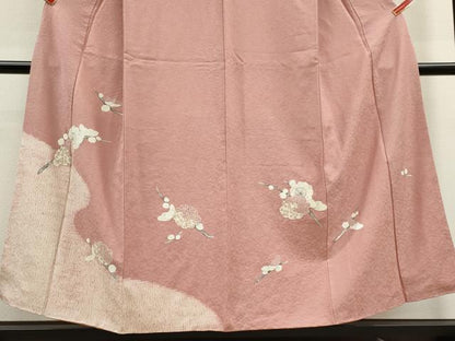 平和屋着物■訪問着　手描き　絞り　枝花文　金彩　正絹　逸品　CABC7827ou
