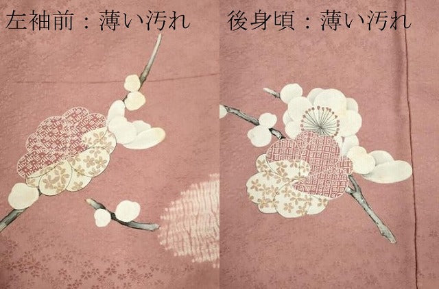 平和屋着物■訪問着　手描き　絞り　枝花文　金彩　正絹　逸品　CABC7827ou