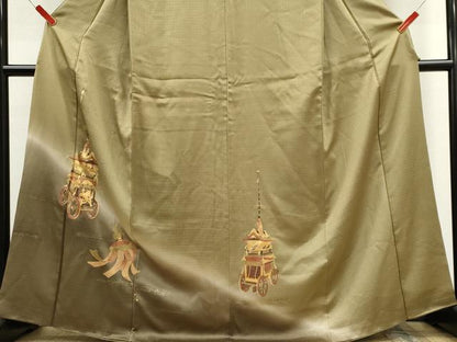 平和屋着物■訪問着　御所車文　暈し染め　金銀彩　正絹　逸品　CABC7833ou