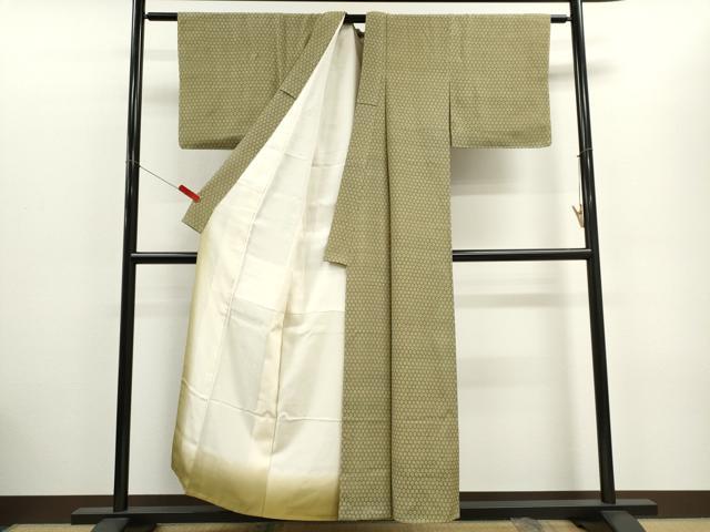 平和屋着物■上質な小紋　吉祥花文　正絹　逸品　CABC7835ou