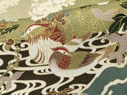 平和屋着物■豪華黒留袖　作家物　花鳥文　金銀彩　正絹　逸品　CABC7837ou