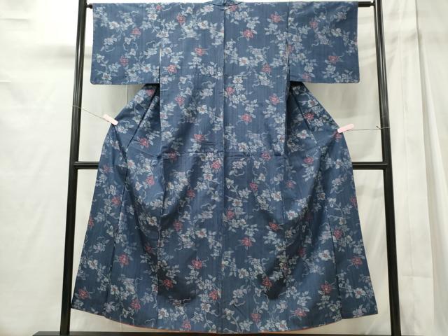 平和屋着物■上質な紬　草花文　正絹　逸品　CABC7840ou