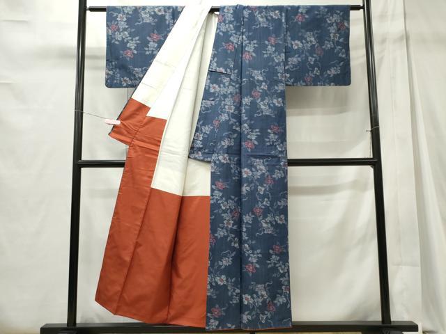 平和屋着物■上質な紬　草花文　正絹　逸品　CABC7840ou