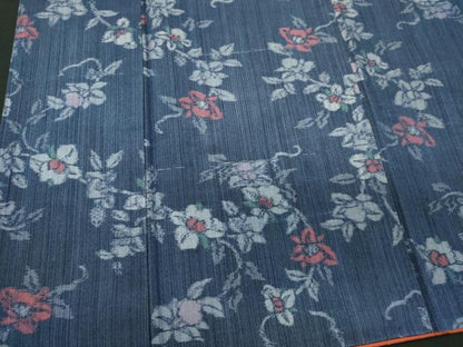 平和屋着物■上質な紬　草花文　正絹　逸品　CABC7840ou