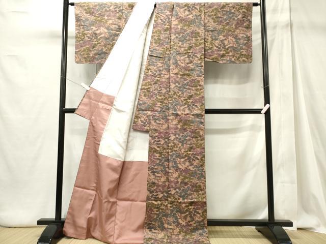 平和屋着物■上質な紬　人物風景文　暈し染め　正絹　逸品　未使用　CABC7852ou