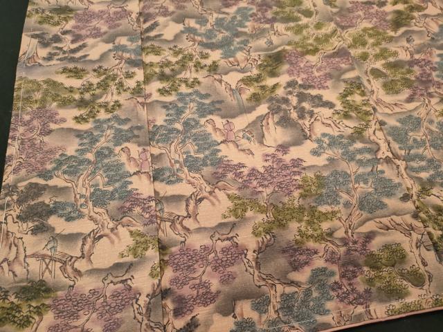 平和屋着物■上質な紬　人物風景文　暈し染め　正絹　逸品　未使用　CABC7852ou