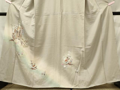 平和屋着物■訪問着　御所車花文　暈し染め　金銀彩　正絹　逸品　CABC7853ou