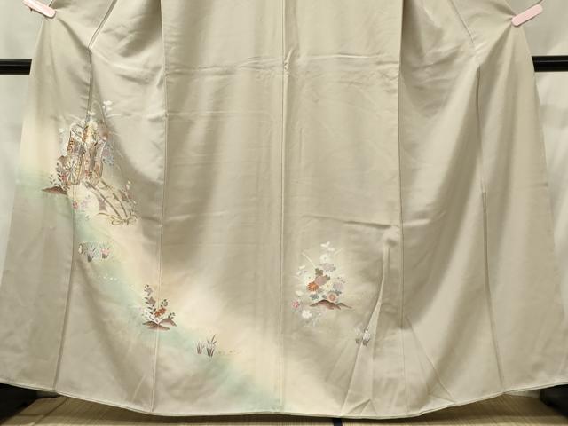 平和屋着物■訪問着　御所車花文　暈し染め　金銀彩　正絹　逸品　CABC7853ou