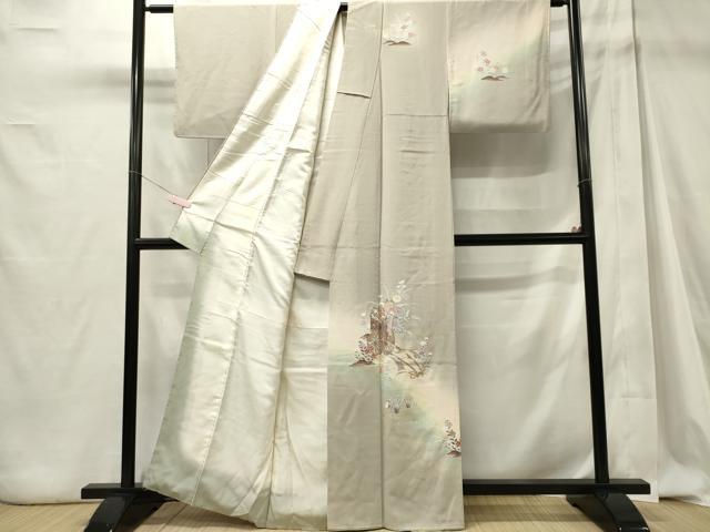 平和屋着物■訪問着　御所車花文　暈し染め　金銀彩　正絹　逸品　CABC7853ou