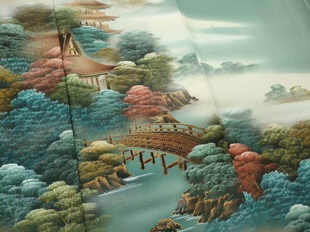 平和屋着物■豪華色留袖 作家物 風景文 暈し染め 金彩 正絹 逸品 CABC7859ou