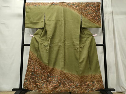 平和屋着物■訪問着　宝尽くし舞蝶花文　暈し染め　金彩　正絹　逸品　CABC7867ou