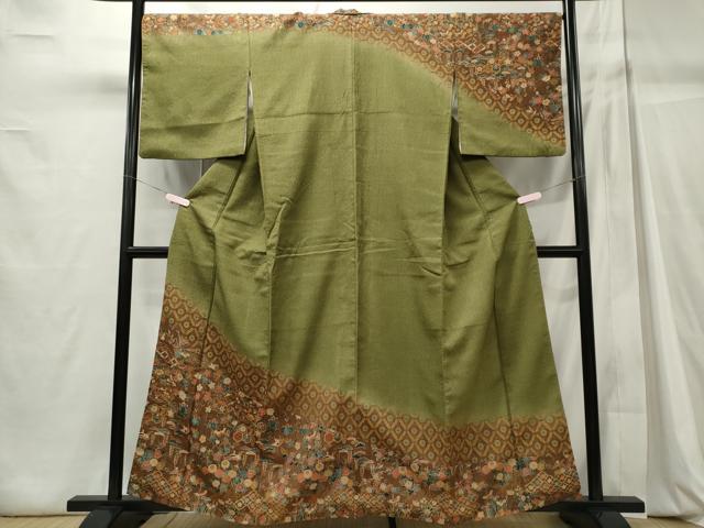 平和屋着物■訪問着　宝尽くし舞蝶花文　暈し染め　金彩　正絹　逸品　CABC7867ou