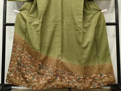 平和屋着物■訪問着　宝尽くし舞蝶花文　暈し染め　金彩　正絹　逸品　CABC7867ou