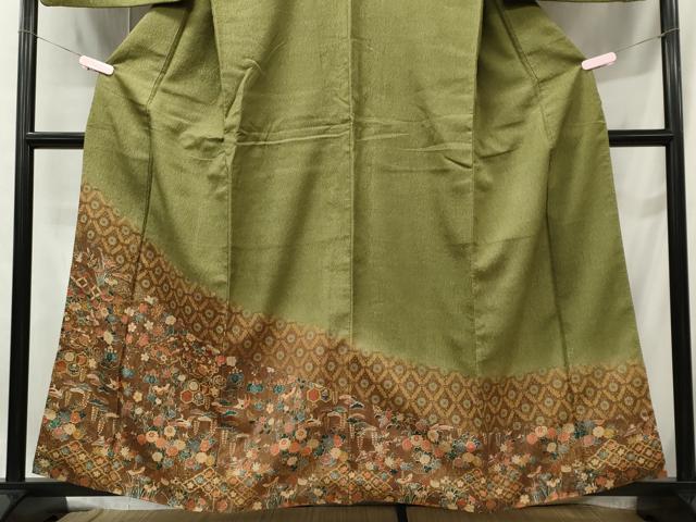 平和屋着物■訪問着　宝尽くし舞蝶花文　暈し染め　金彩　正絹　逸品　CABC7867ou