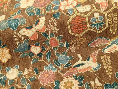平和屋着物■訪問着　宝尽くし舞蝶花文　暈し染め　金彩　正絹　逸品　CABC7867ou