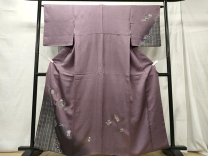 平和屋着物■訪問着　楽器草花文　暈し染め　銀彩　正絹　逸品　CABC7870ou