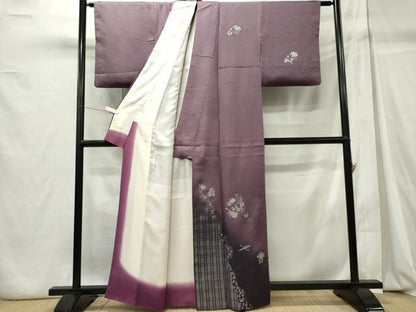 平和屋着物■訪問着　楽器草花文　暈し染め　銀彩　正絹　逸品　CABC7870ou