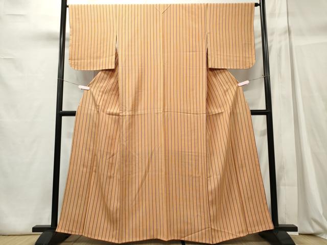 平和屋着物■上質な小紋　縞　正絹　逸品　未使用　CABC7871ou