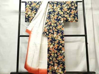 平和屋着物■上質な小紋 枝花文 正絹 逸品 CABC7881ou