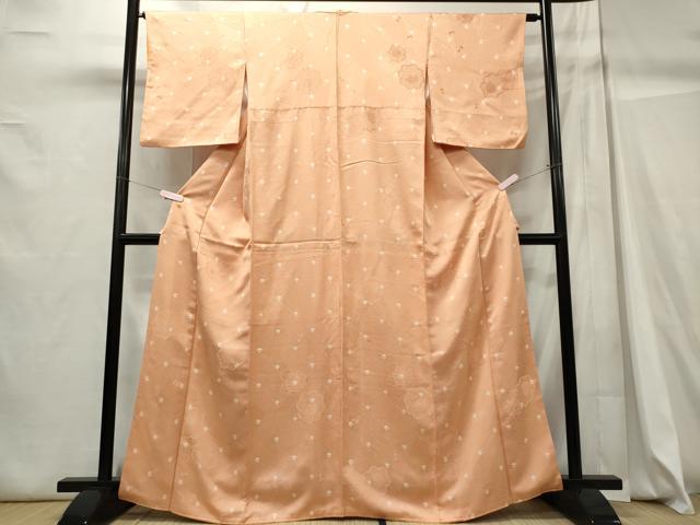 平和屋着物■上質な小紋 絞り 舞花文 正絹 逸品 CABC7889ou