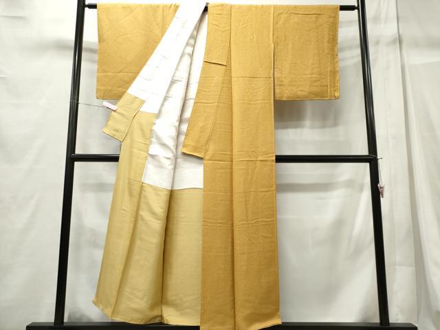 平和屋着物■上質な色無地 山吹色 正絹 逸品 未使用 CABC7892ou